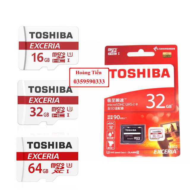 Thẻ nhớ MicroSDHC 8G-16G-32G Toshiba class 10